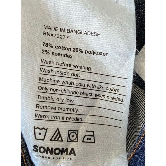 Sonoma Boyfriend Jeans High Waisted Blue Dark Wash Ankle Length Size 4 - Picture 8 of 9